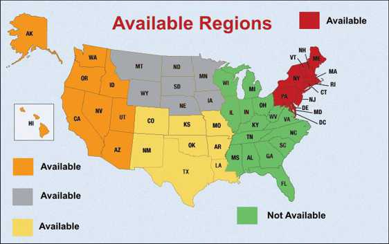 Available U.S. Regions